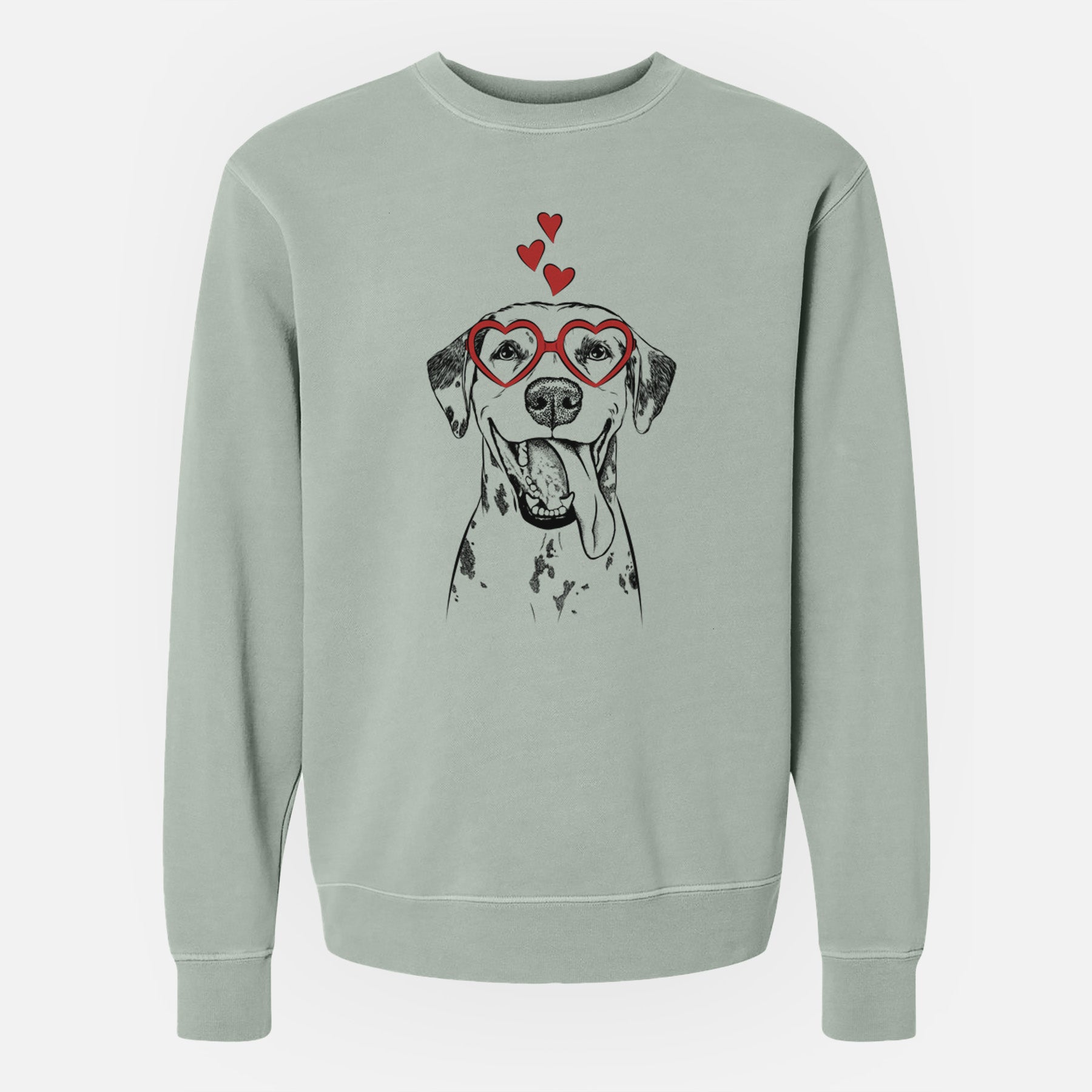 Valentine Hydro the Dalmatian - Unisex Pigment Dyed Crew Sweatshirt