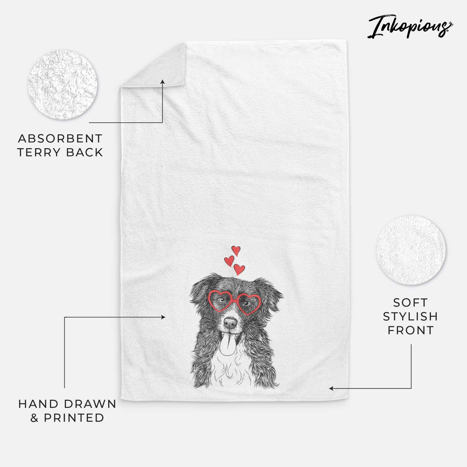 Indi the Border Collie Decorative Hand Towel