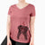 Valentine Indi the Border Collie - Women's V-neck Shirt