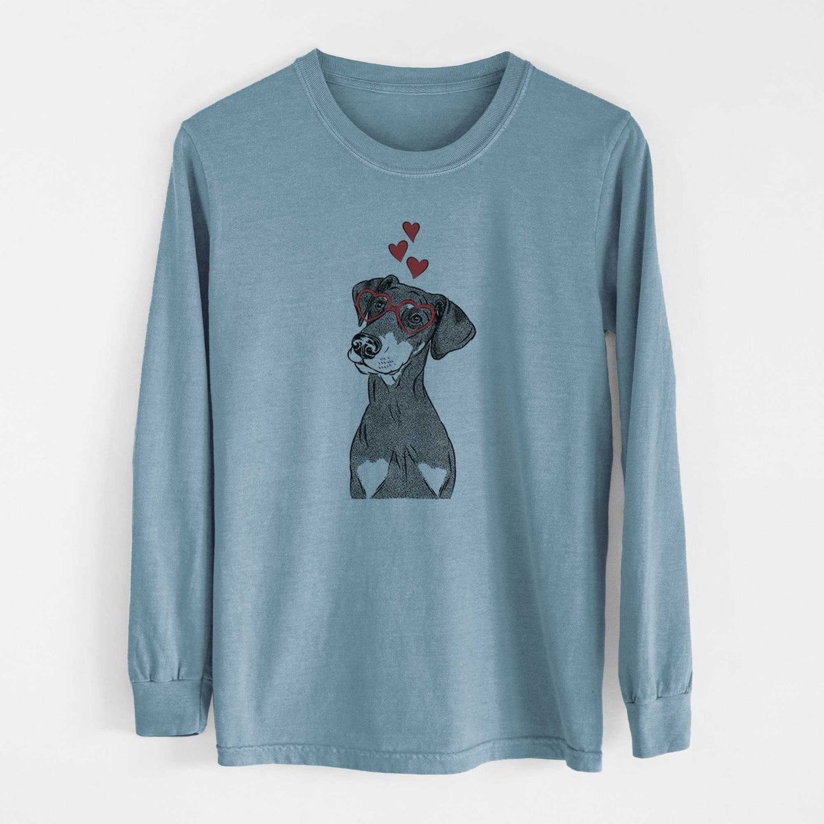 Valentine Iroh the Doberman Pinscher - Heavyweight 100% Cotton Long Sleeve