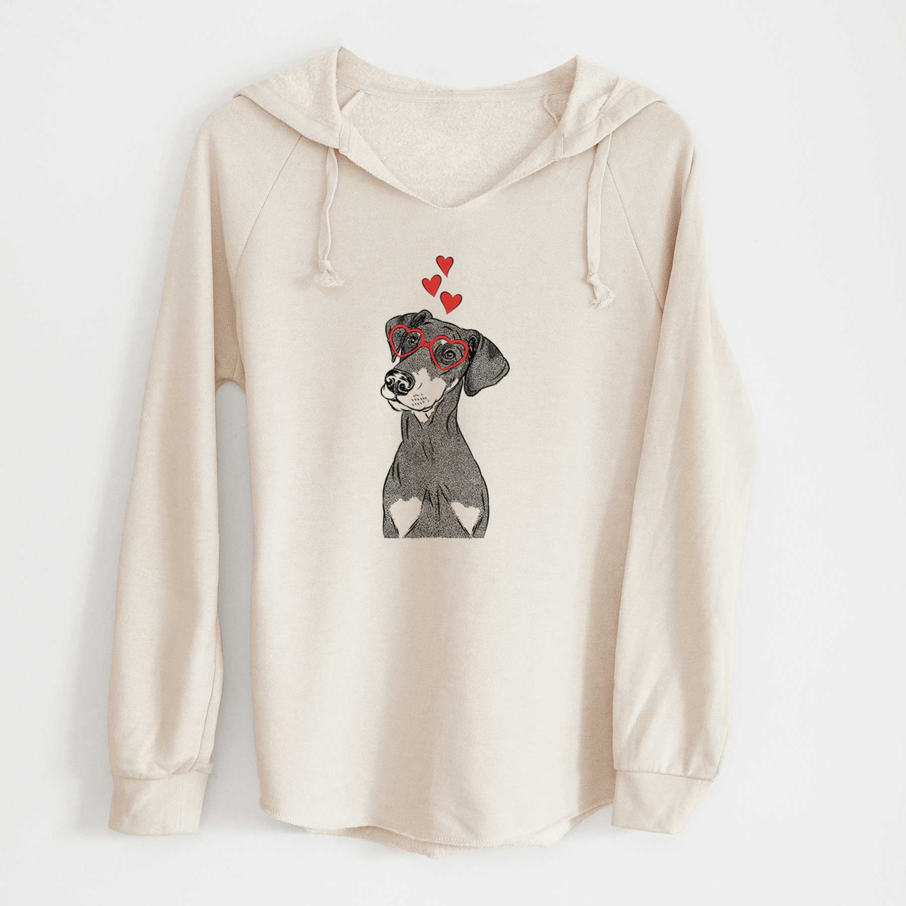 Valentine Iroh the Doberman Pinscher - Cali Wave Hooded Sweatshirt