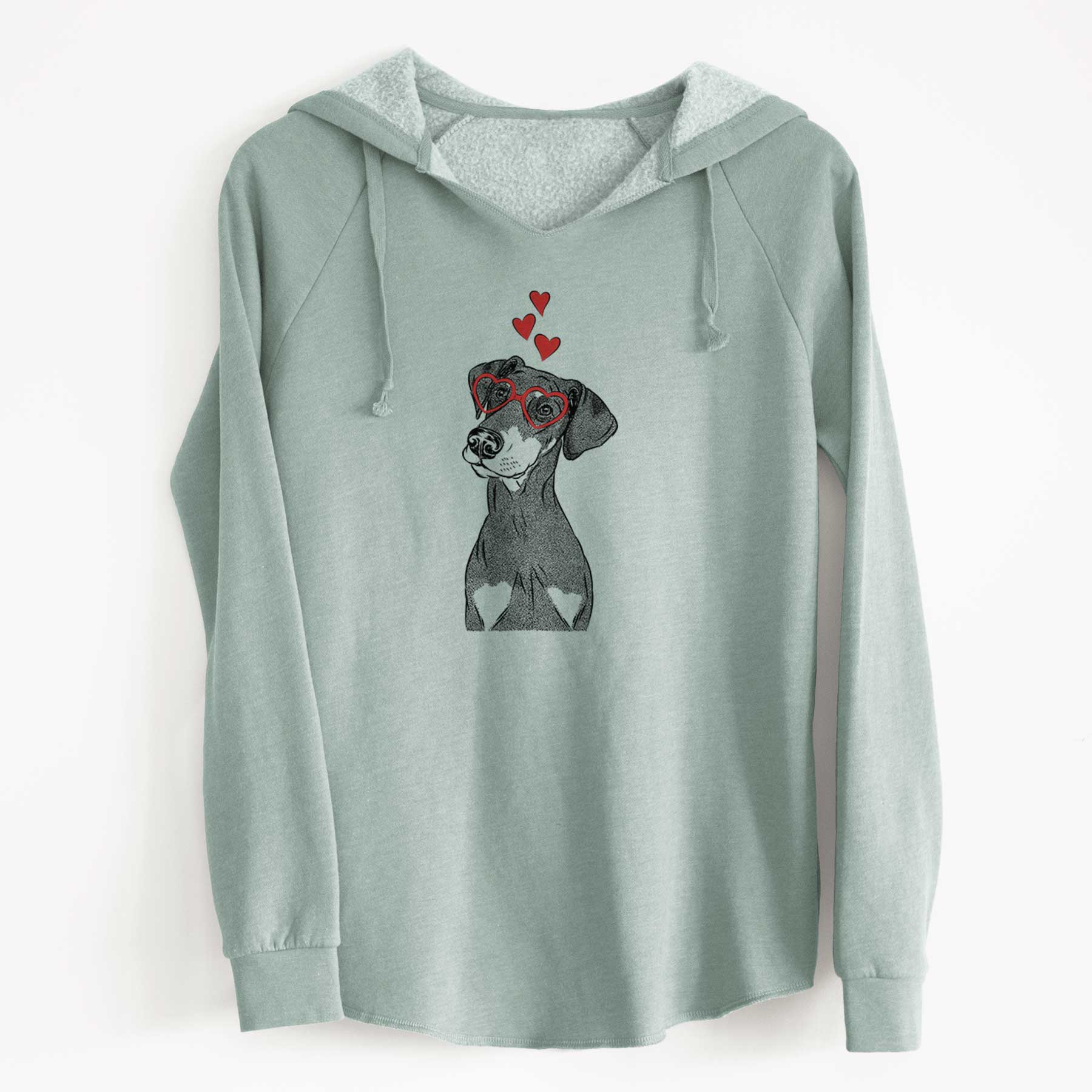 Valentine Iroh the Doberman Pinscher - Cali Wave Hooded Sweatshirt