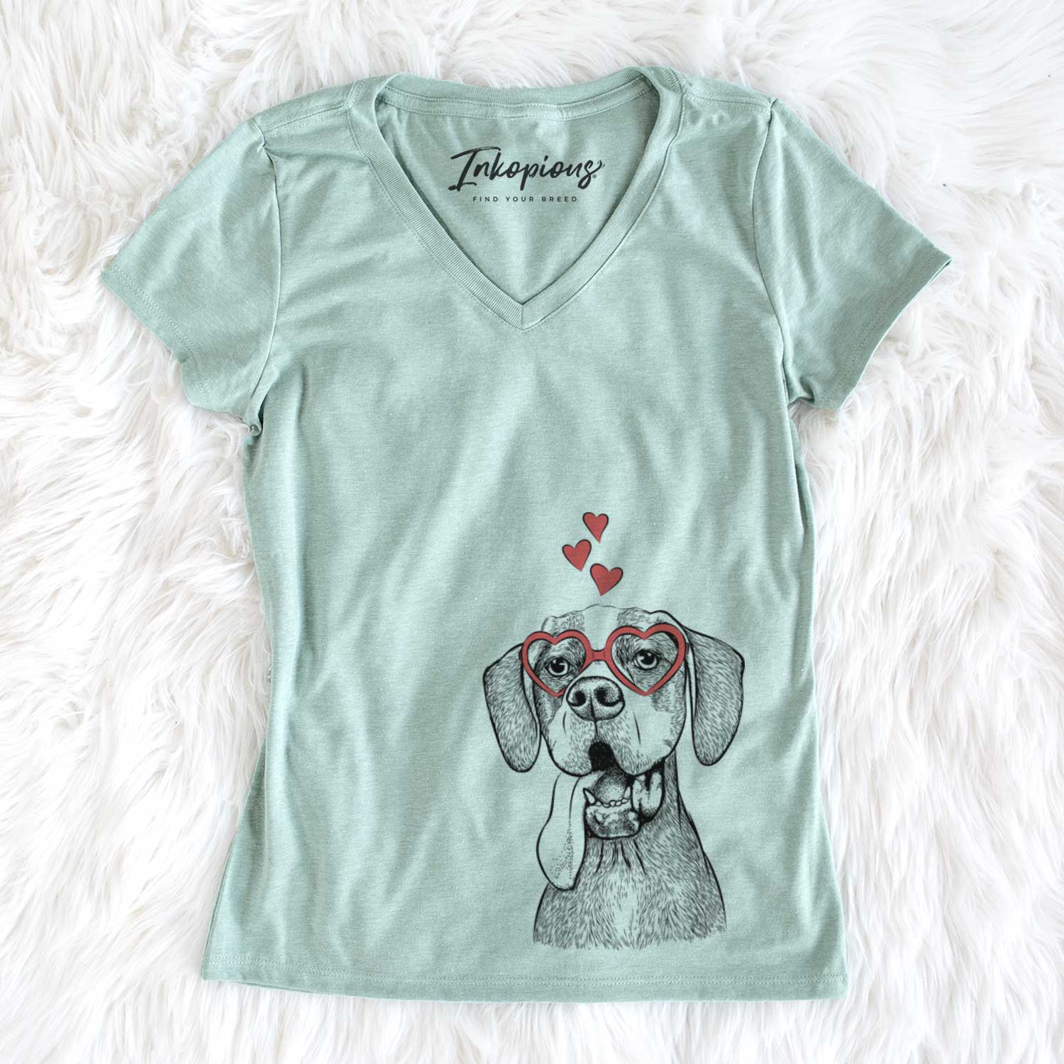 Valentine Irwin the English Pointer - Women's V-neck Shirt