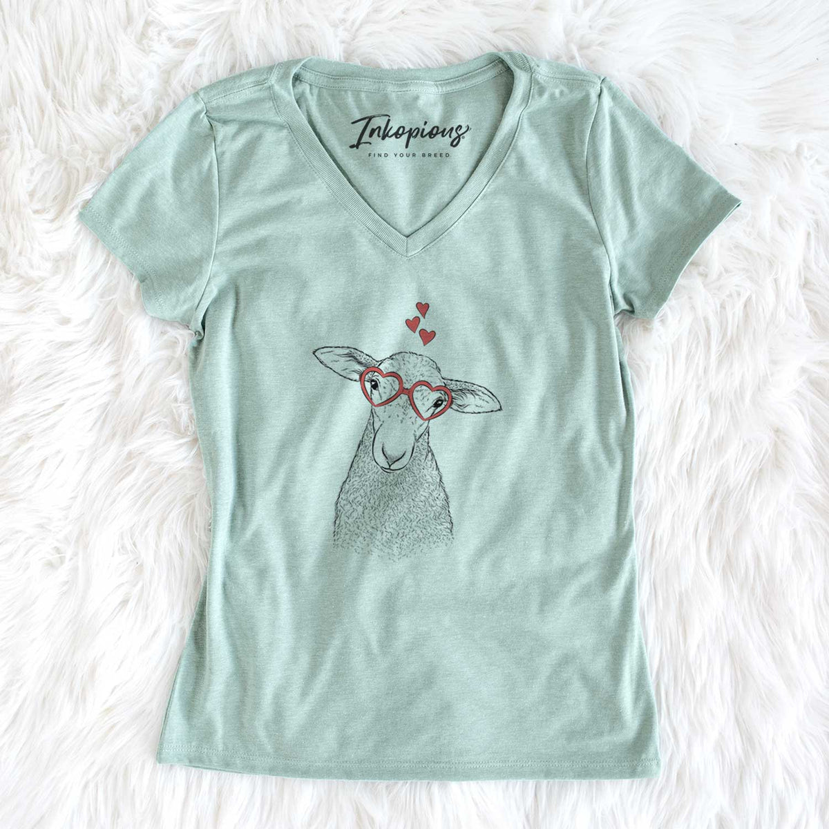 Valentine Ivy the Lamb - Women's V-neck Shirt