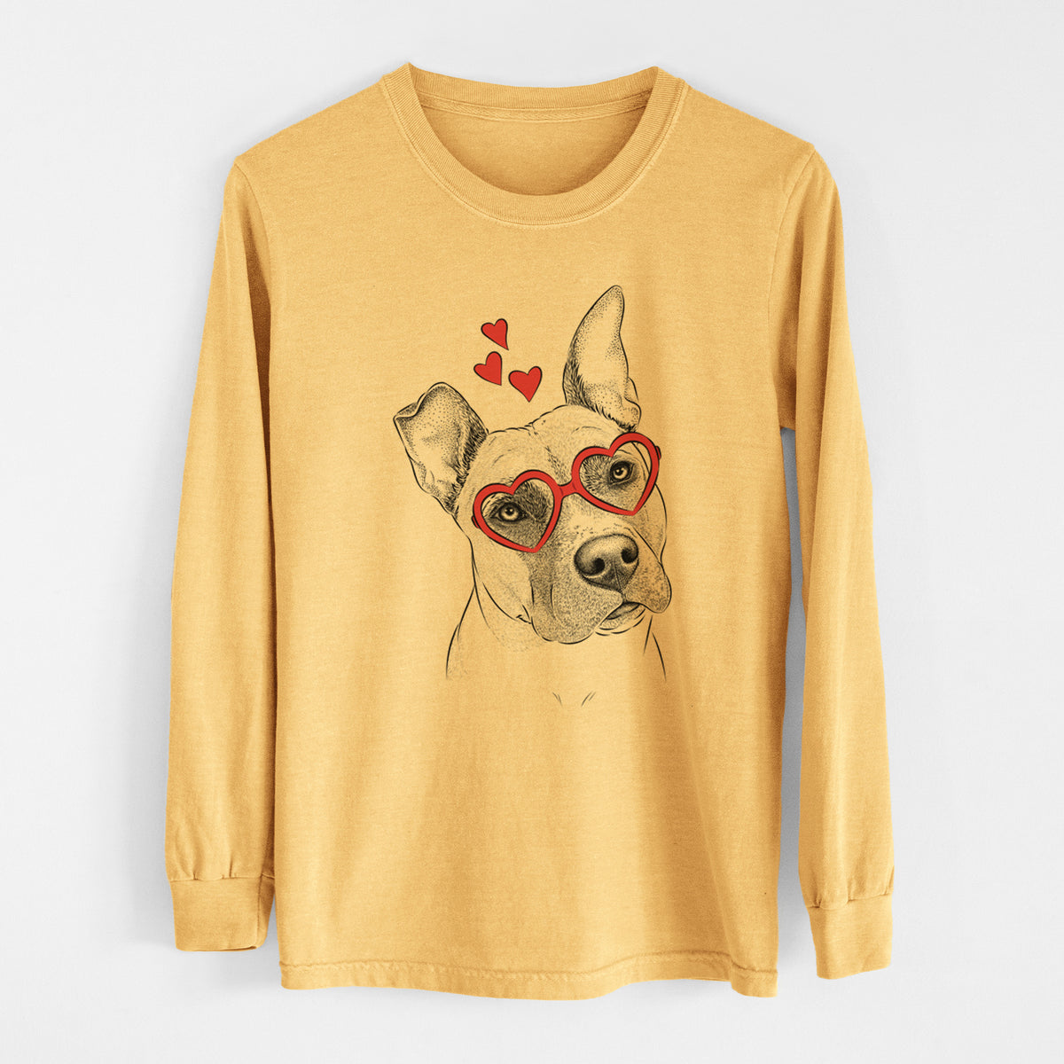 Valentine Ivy the Pitbull Mix - Heavyweight 100% Cotton Long Sleeve