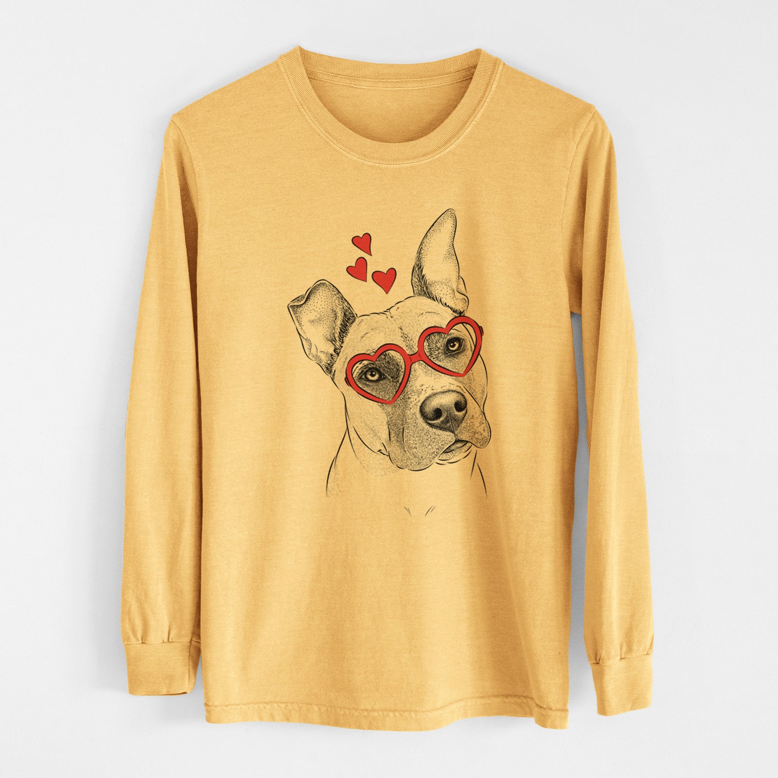 Valentine Ivy the Pitbull Mix - Heavyweight 100% Cotton Long Sleeve