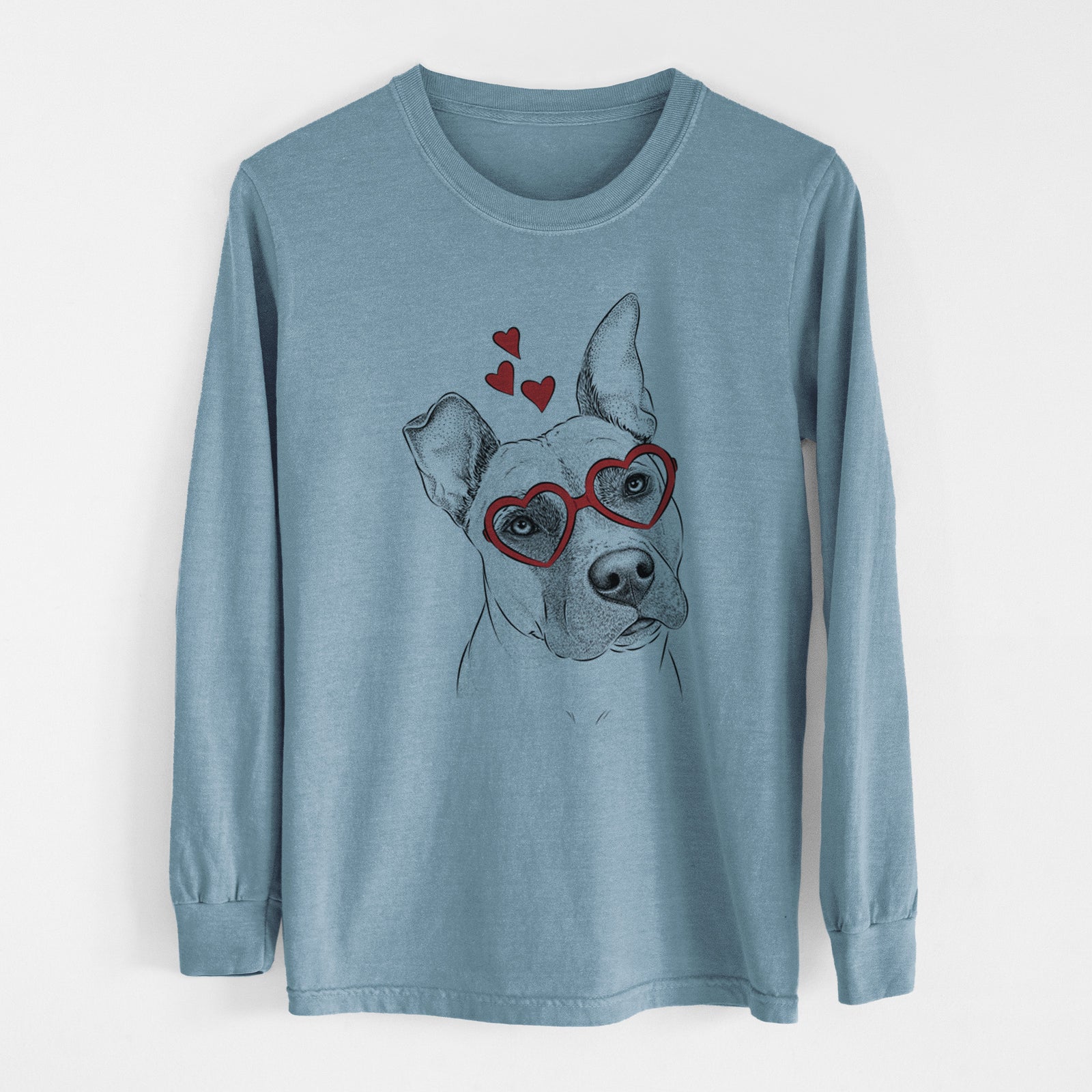 Valentine Ivy the Pitbull Mix - Heavyweight 100% Cotton Long Sleeve