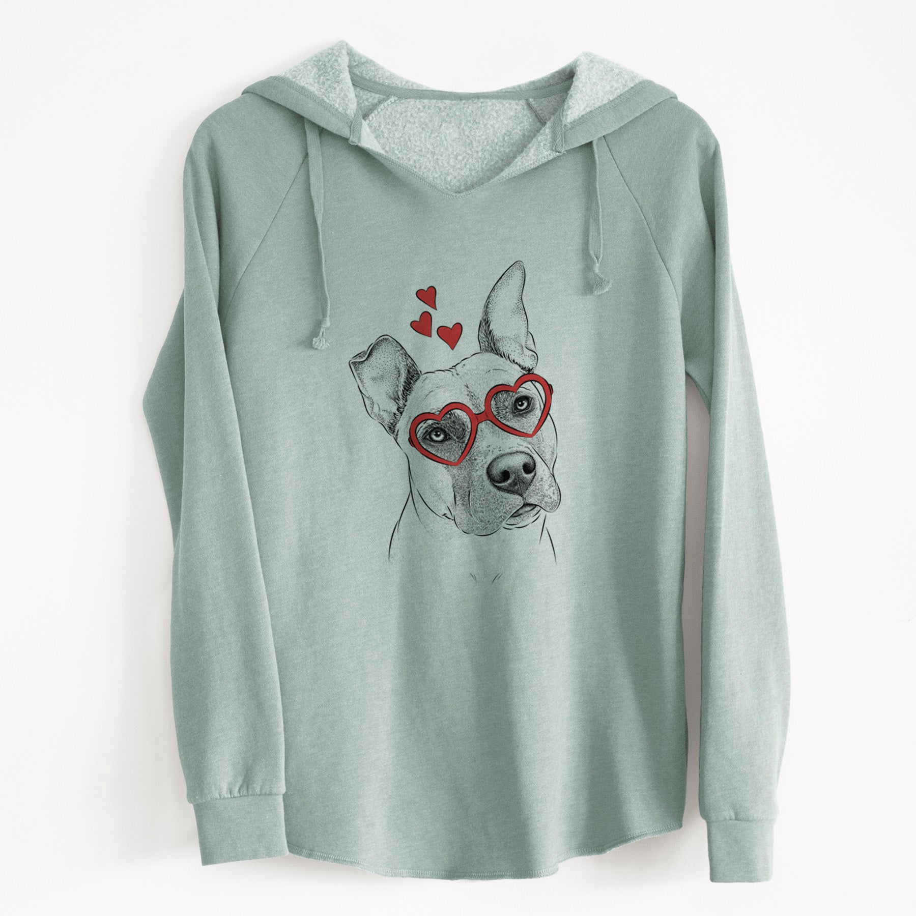 Valentine Ivy the Pitbull Mix - Cali Wave Hooded Sweatshirt