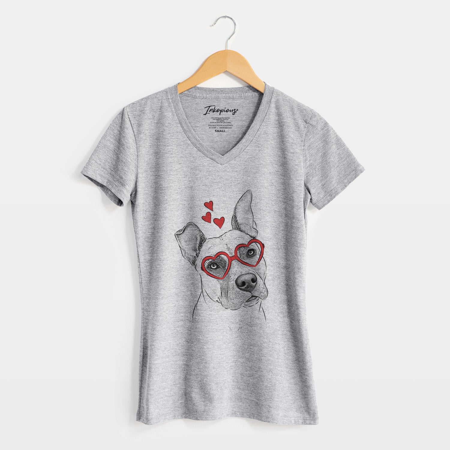 Valentine Ivy the Pitbull Mix - Women's Perfect V-neck Shirt