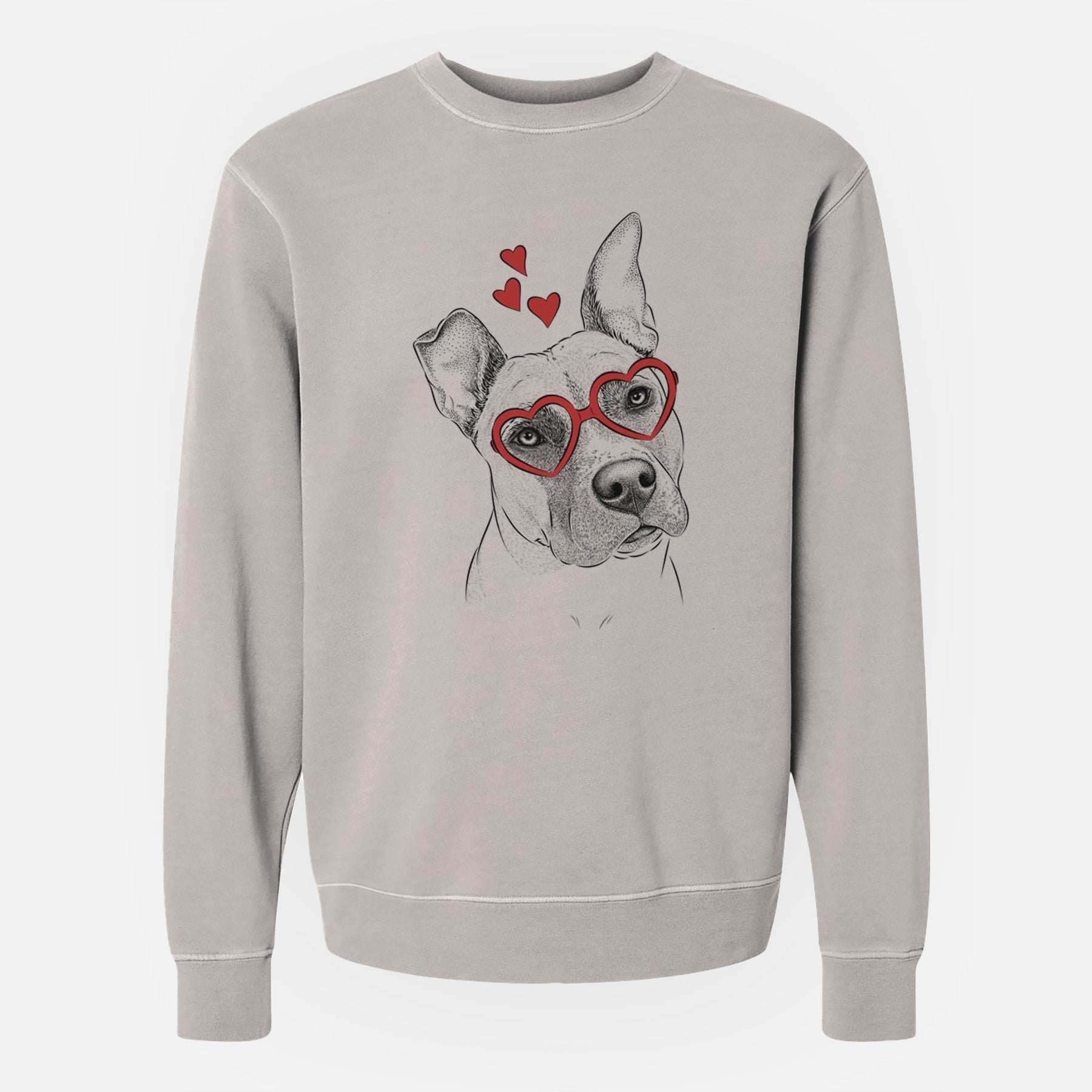 Valentine Ivy the Pitbull Mix - Unisex Pigment Dyed Crew Sweatshirt