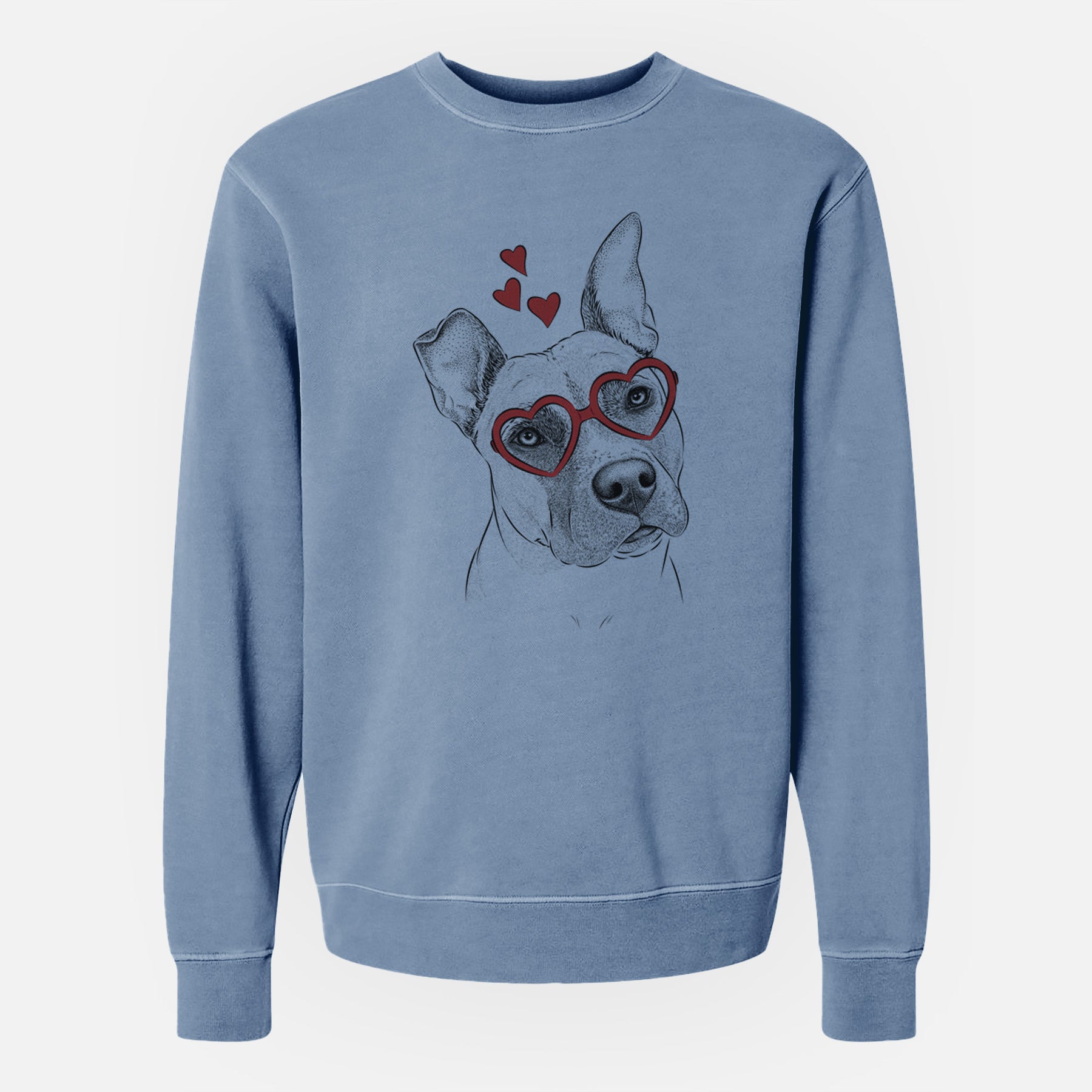 Valentine Ivy the Pitbull Mix - Unisex Pigment Dyed Crew Sweatshirt