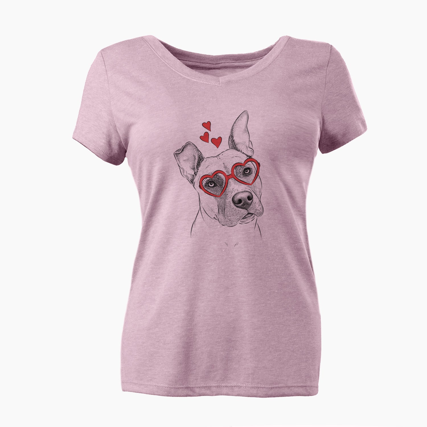 Valentine Ivy the Pitbull Mix - Women's Perfect V-neck Shirt