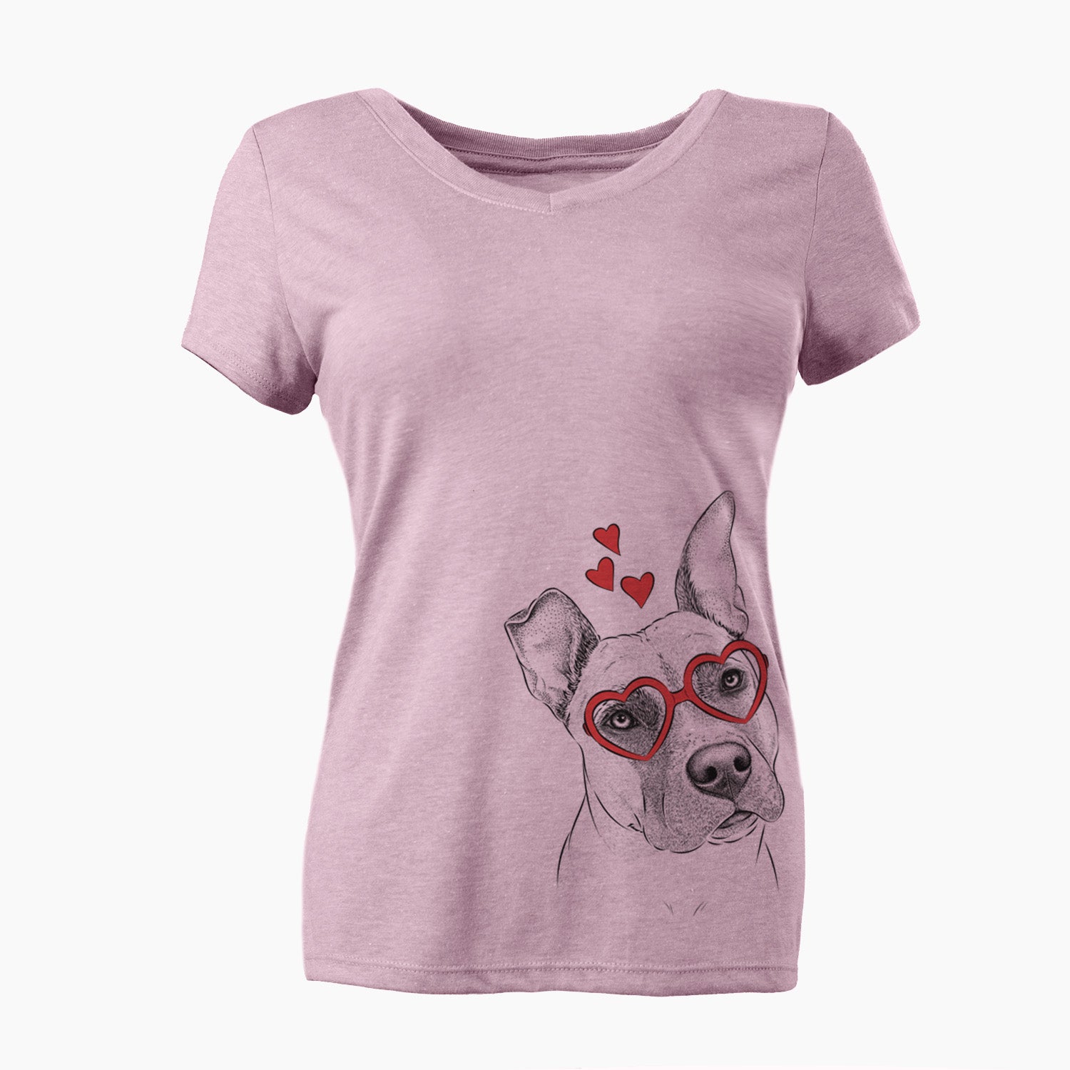 Valentine Ivy the Pitbull Mix - Women's Perfect V-neck Shirt