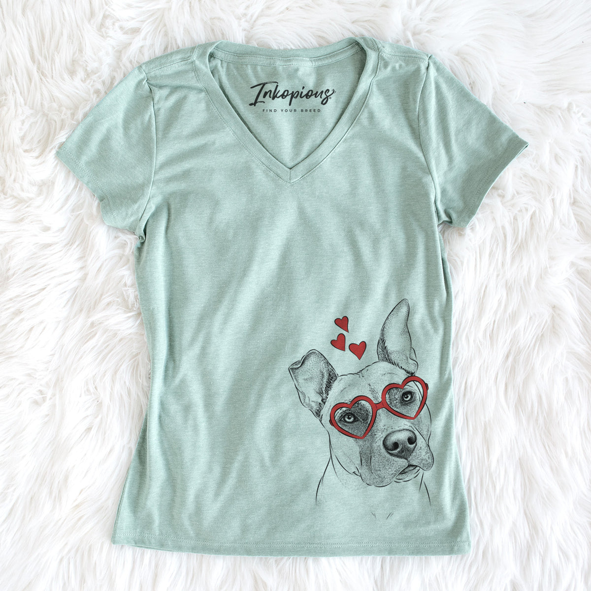 Valentine Ivy the Pitbull Mix - Women&#39;s Perfect V-neck Shirt