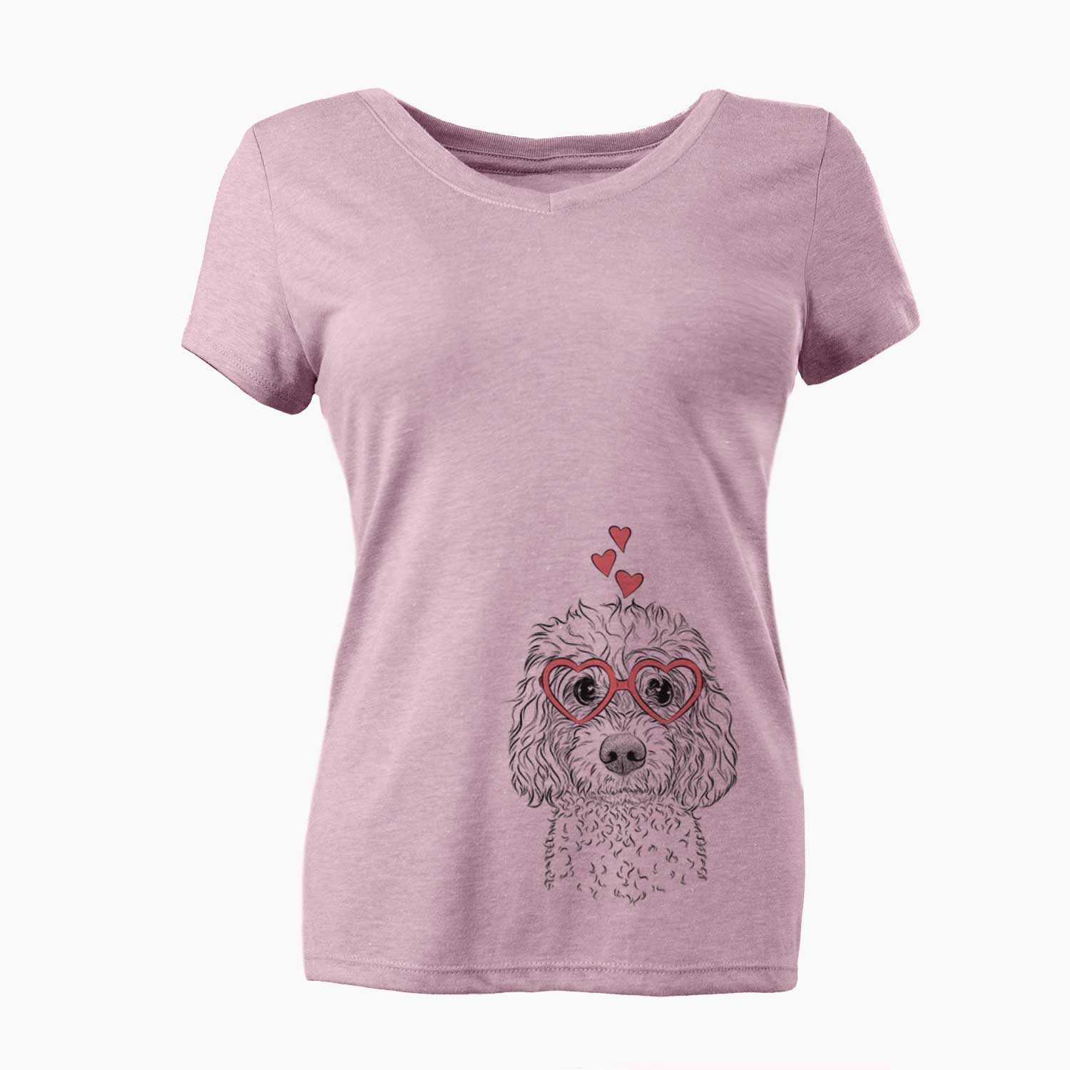 Valentine Izzie the Cavachon - Women's V-neck Shirt