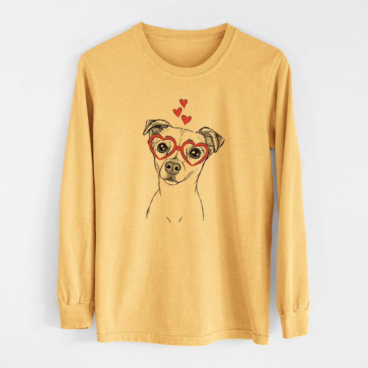 Valentine Izzy the Chiweenie - Heavyweight 100% Cotton Long Sleeve