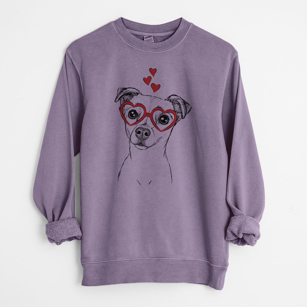 Valentine Izzy the Chiweenie - Unisex Pigment Dyed Crew Sweatshirt