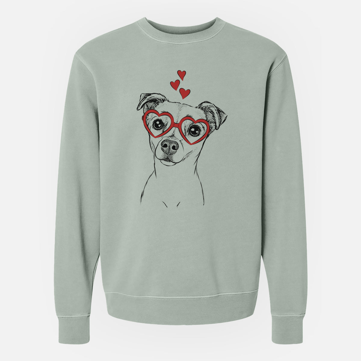Valentine Izzy the Chiweenie - Unisex Pigment Dyed Crew Sweatshirt