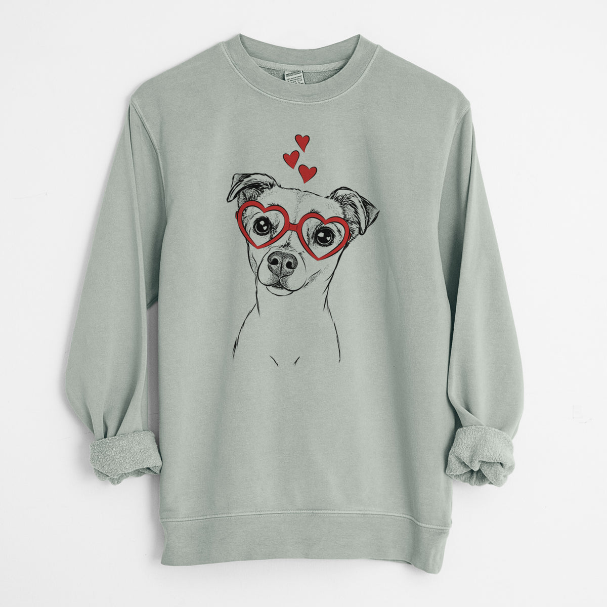 Valentine Izzy the Chiweenie - Unisex Pigment Dyed Crew Sweatshirt
