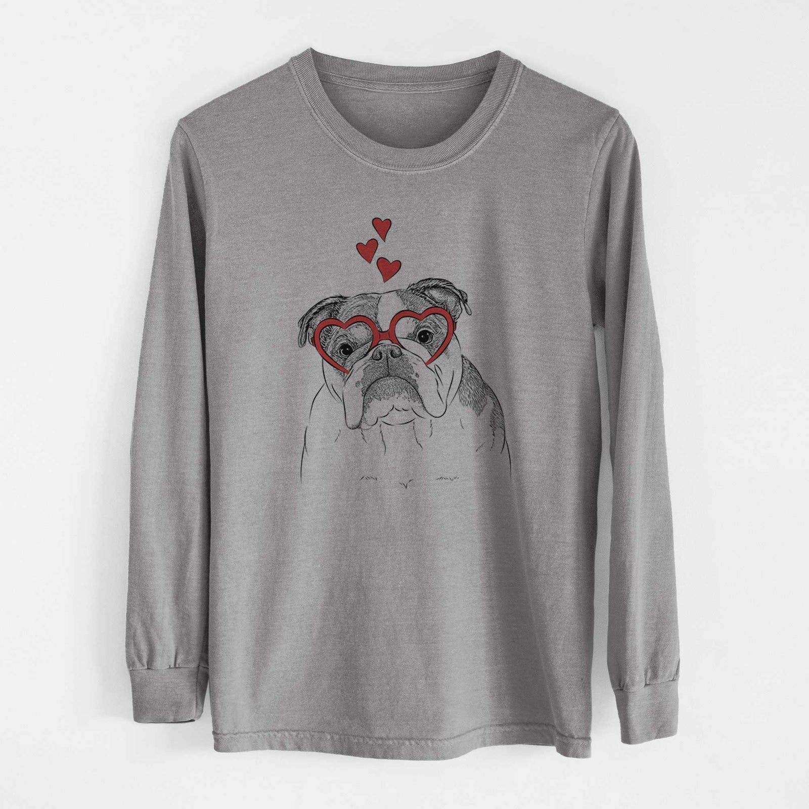 Valentine Jack the English Bulldog - Heavyweight 100% Cotton Long Sleeve