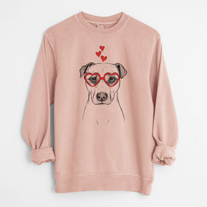 Valentine Jack the Poi Dog - Unisex Pigment Dyed Crew Sweatshirt
