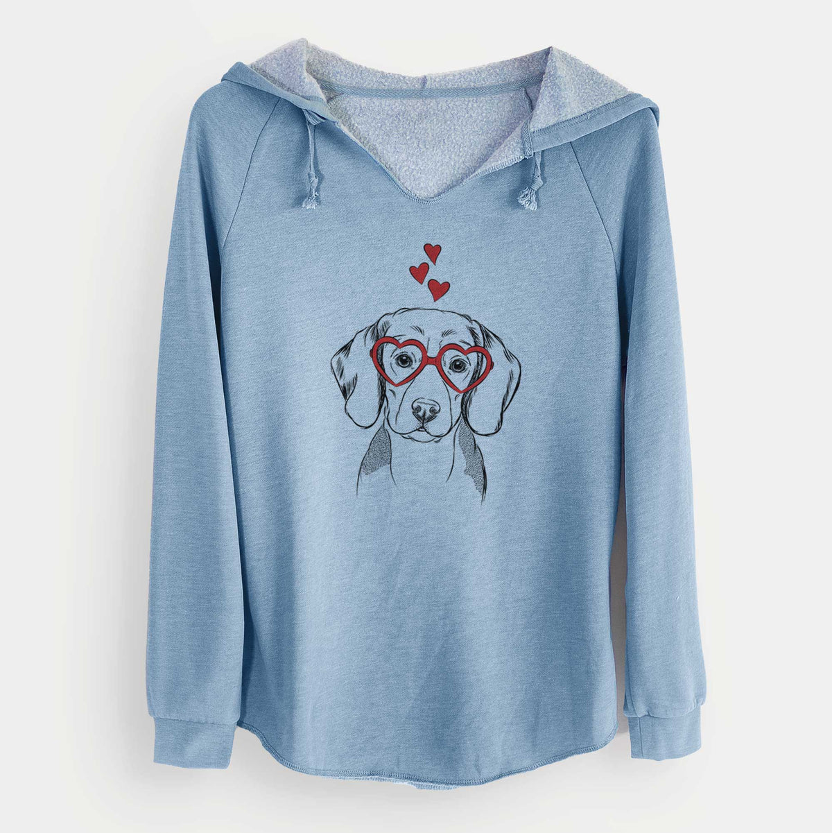 Valentine Jake the Beagle - Cali Wave Hooded Sweatshirt