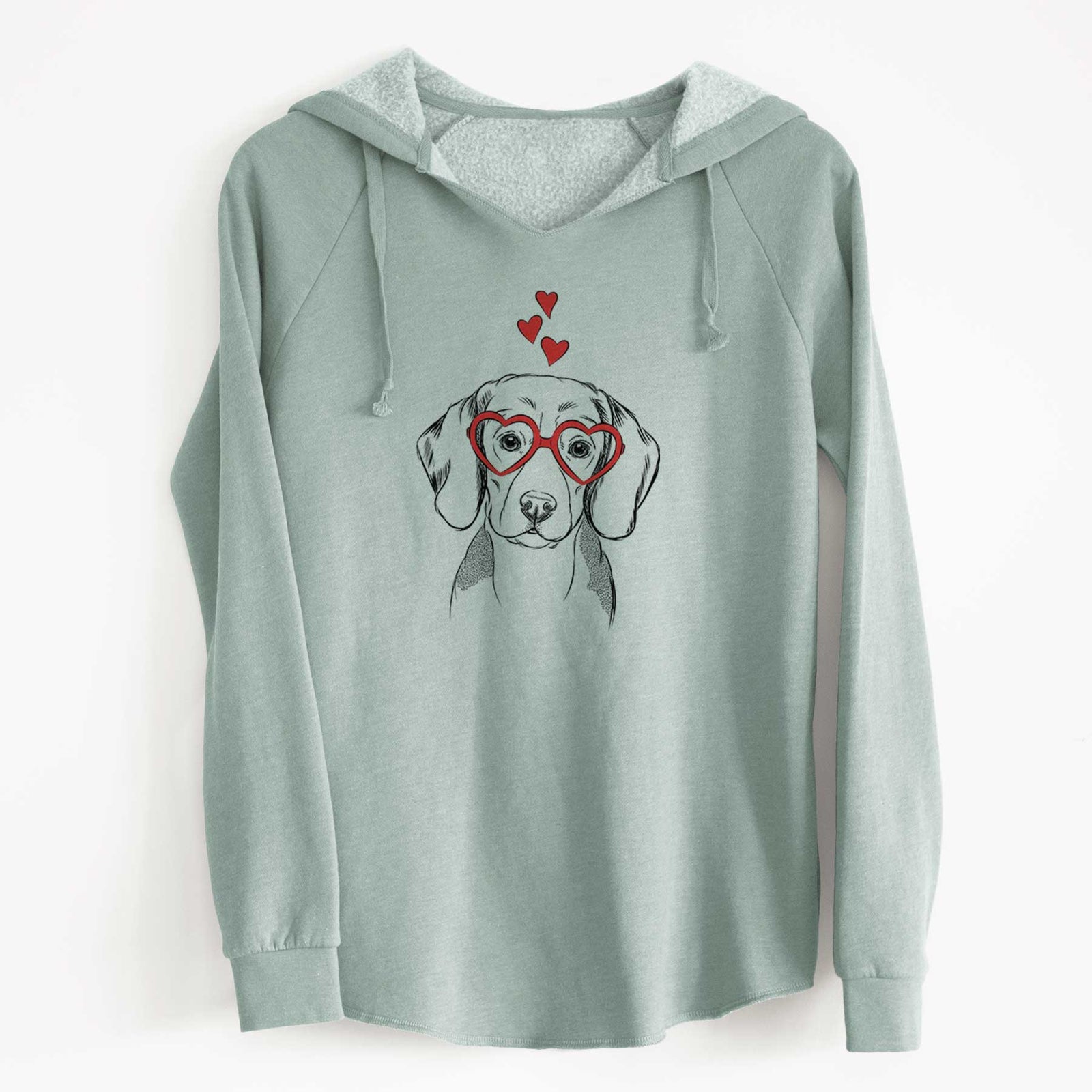 Valentine Jake the Beagle - Cali Wave Hooded Sweatshirt