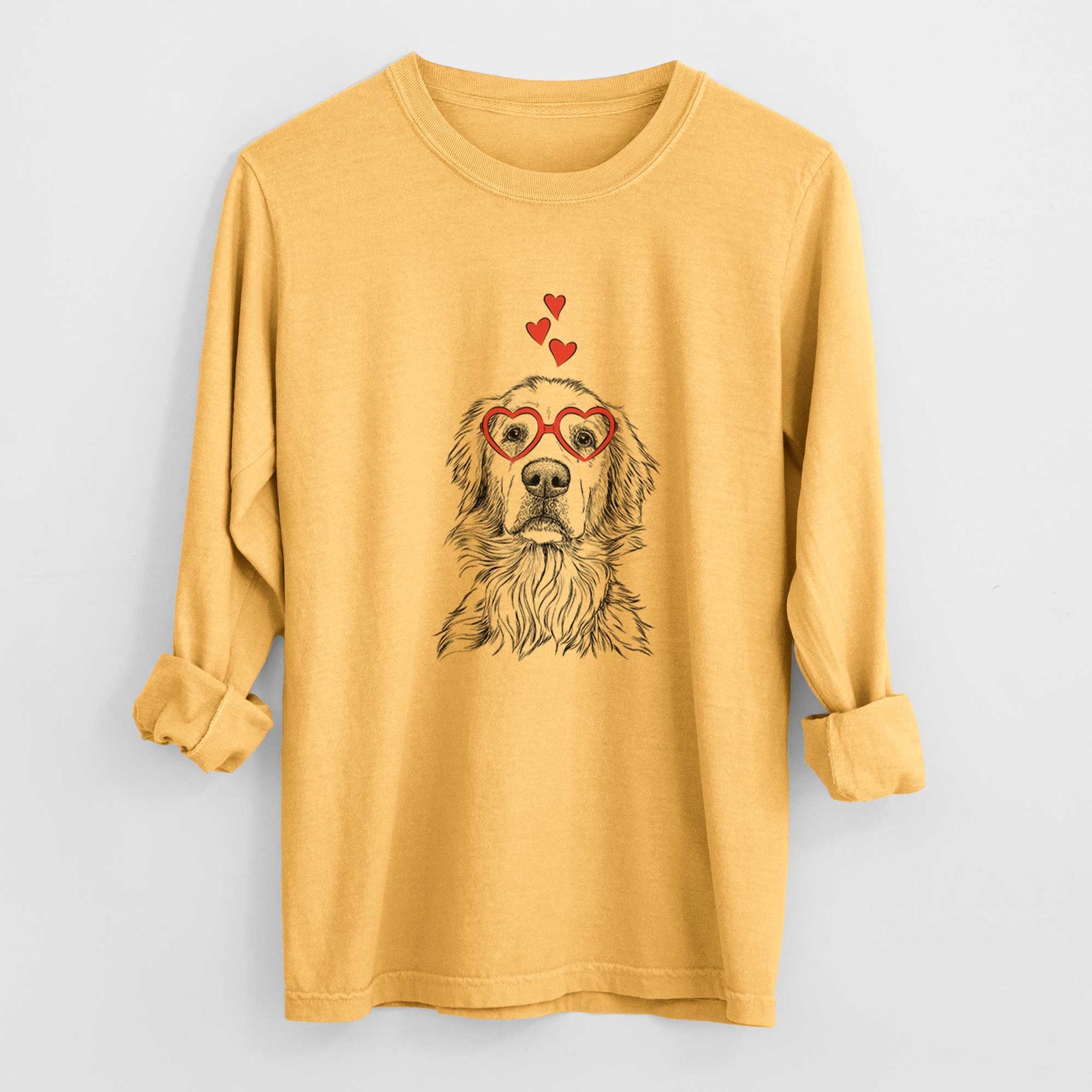 Valentine Jake aroni the Golden Retriever - Heavyweight 100% Cotton Long Sleeve