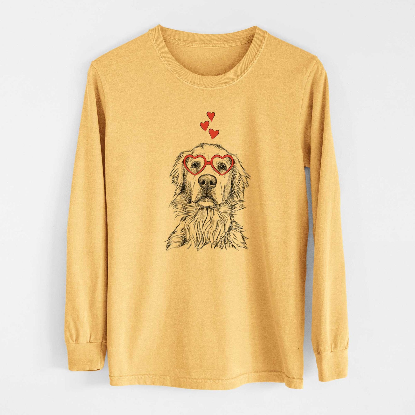 Valentine Jake aroni the Golden Retriever - Heavyweight 100% Cotton Long Sleeve