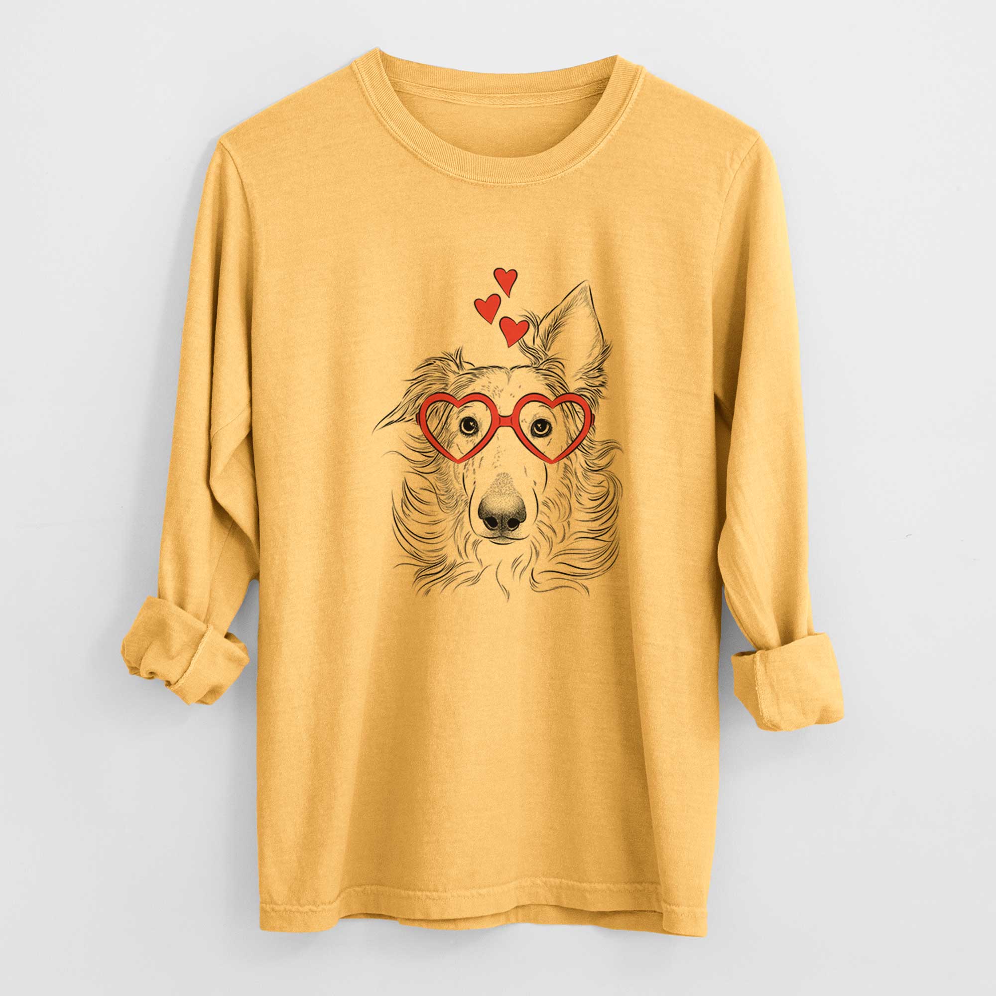 Valentine Jasha the Borzoi - Heavyweight 100% Cotton Long Sleeve