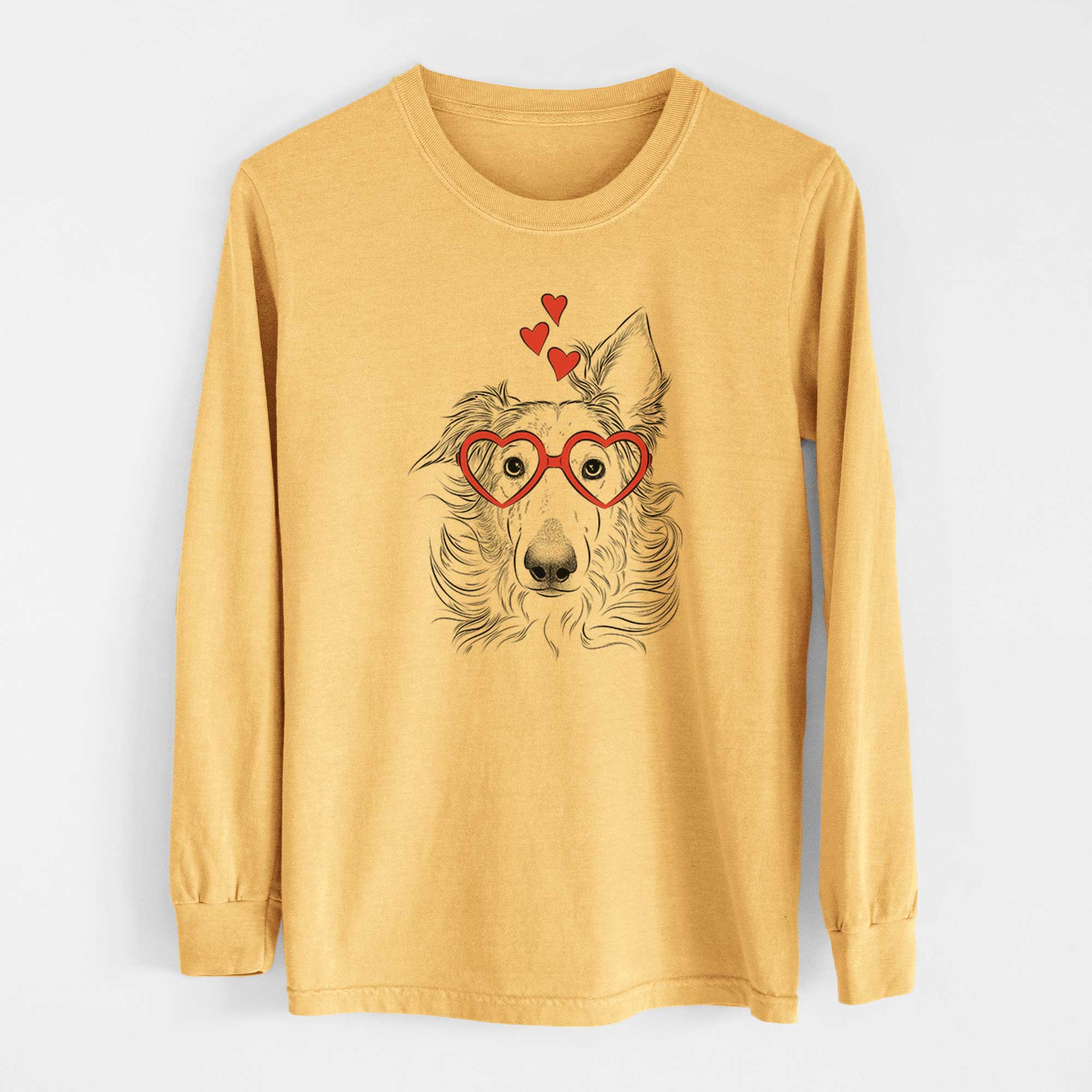 Valentine Jasha the Borzoi - Heavyweight 100% Cotton Long Sleeve