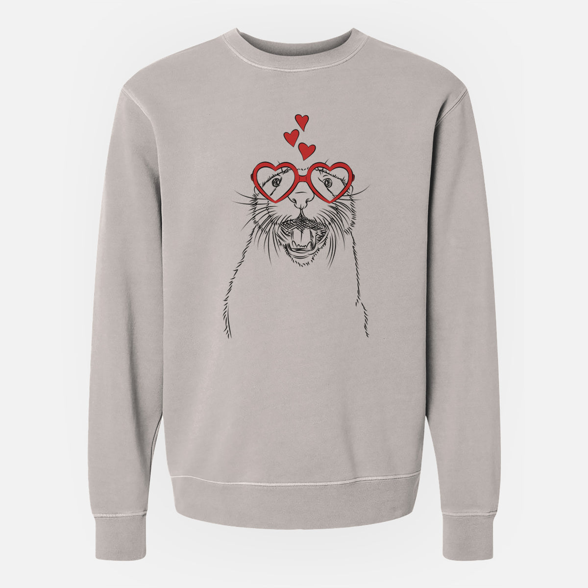 Valentine Jasper the River Otter - Unisex Pigment Dyed Crew Sweatshirt