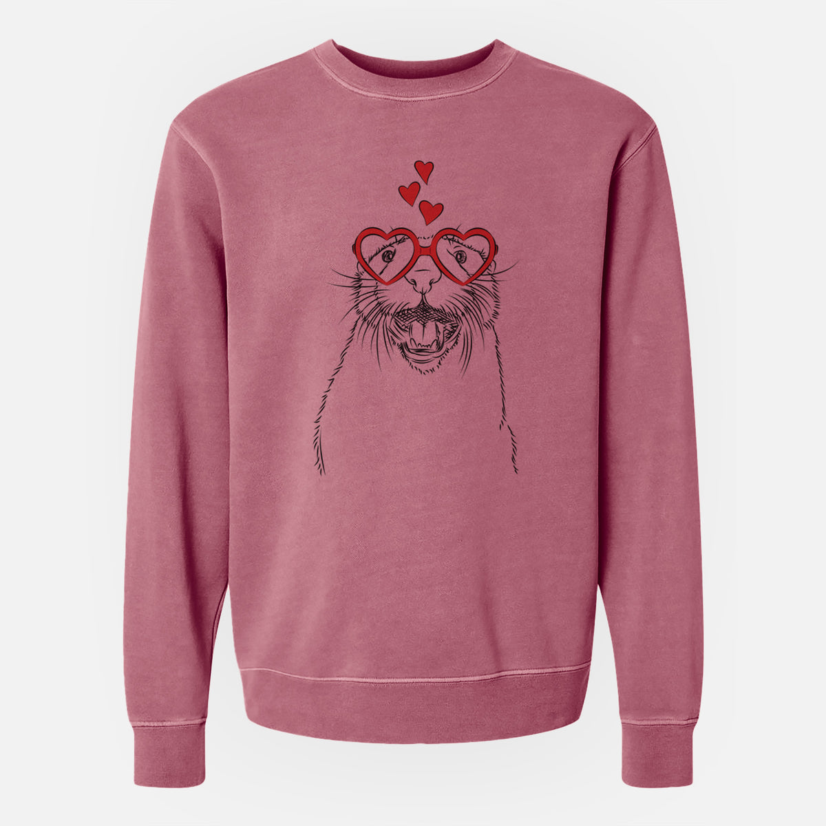 Valentine Jasper the River Otter - Unisex Pigment Dyed Crew Sweatshirt