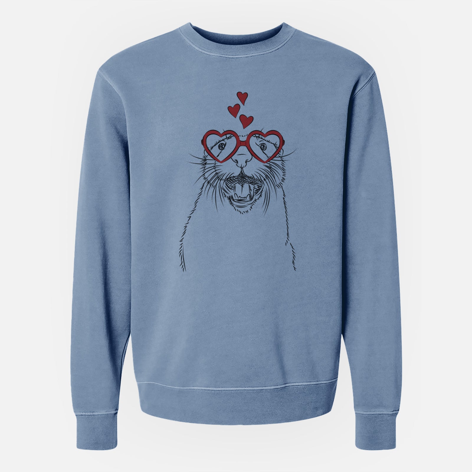 Valentine Jasper the River Otter - Unisex Pigment Dyed Crew Sweatshirt