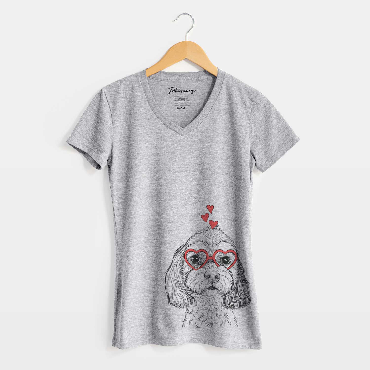 Valentine Jasper Diggins the Cavapoo - Women's V-neck Shirt