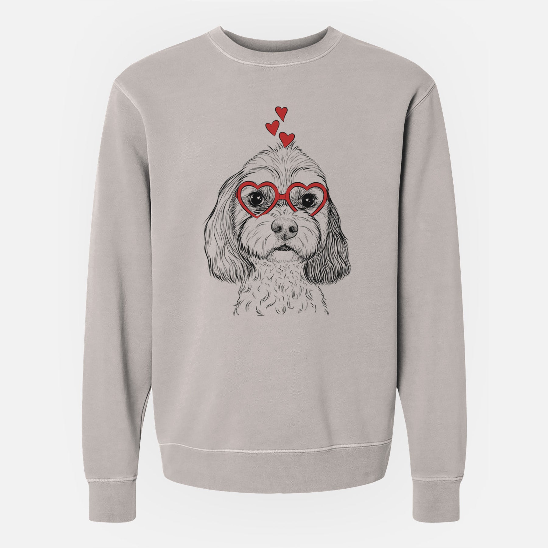 Valentine Jasper Diggins the Cavapoo - Unisex Pigment Dyed Crew Sweatshirt