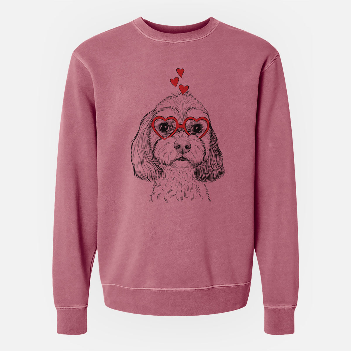 Valentine Jasper Diggins the Cavapoo - Unisex Pigment Dyed Crew Sweatshirt
