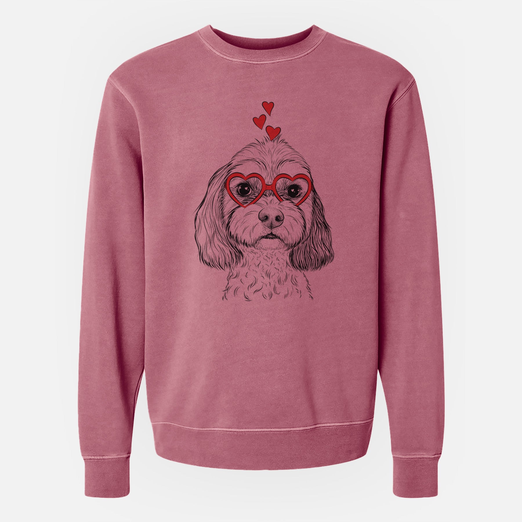 Valentine Jasper Diggins the Cavapoo - Unisex Pigment Dyed Crew Sweatshirt