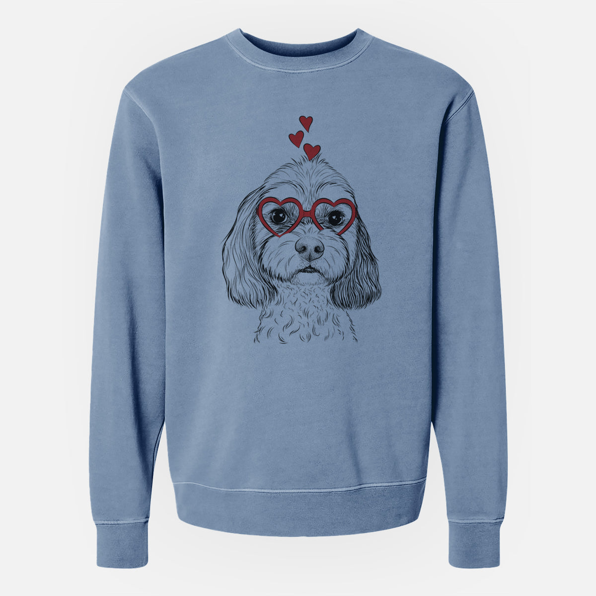 Valentine Jasper Diggins the Cavapoo - Unisex Pigment Dyed Crew Sweatshirt