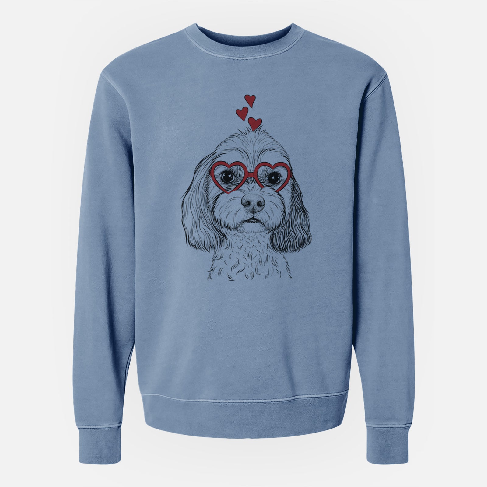 Valentine Jasper Diggins the Cavapoo - Unisex Pigment Dyed Crew Sweatshirt