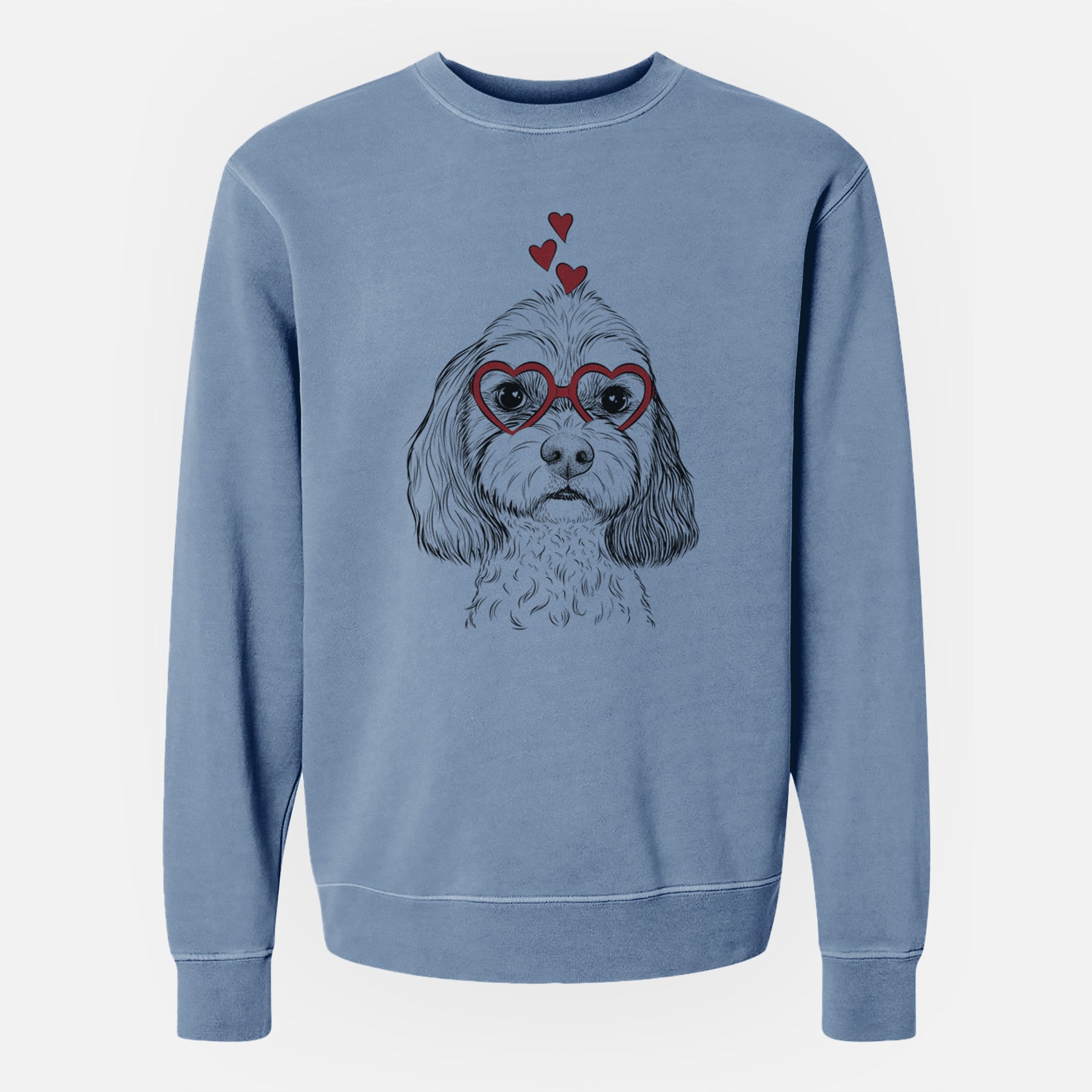 Valentine Jasper Diggins the Cavapoo - Unisex Pigment Dyed Crew Sweatshirt