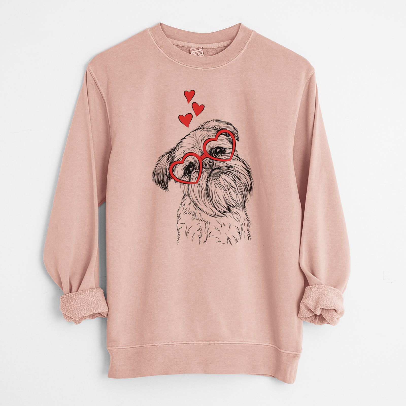 Valentine Jasper Joe the Brussels Griffon - Unisex Pigment Dyed Crew Sweatshirt