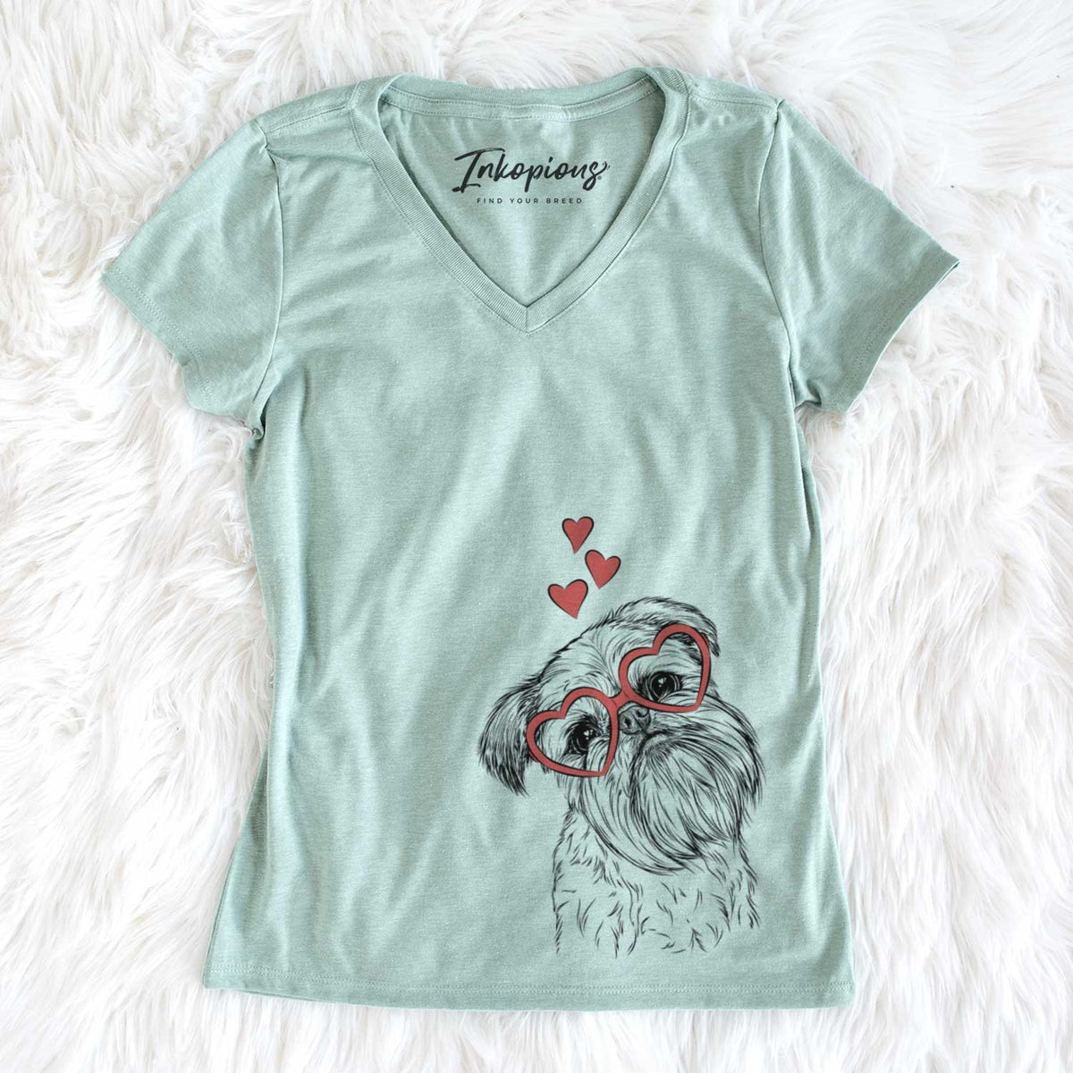 Valentine Jasper Joe the Brussels Griffon - Women&#39;s V-neck Shirt