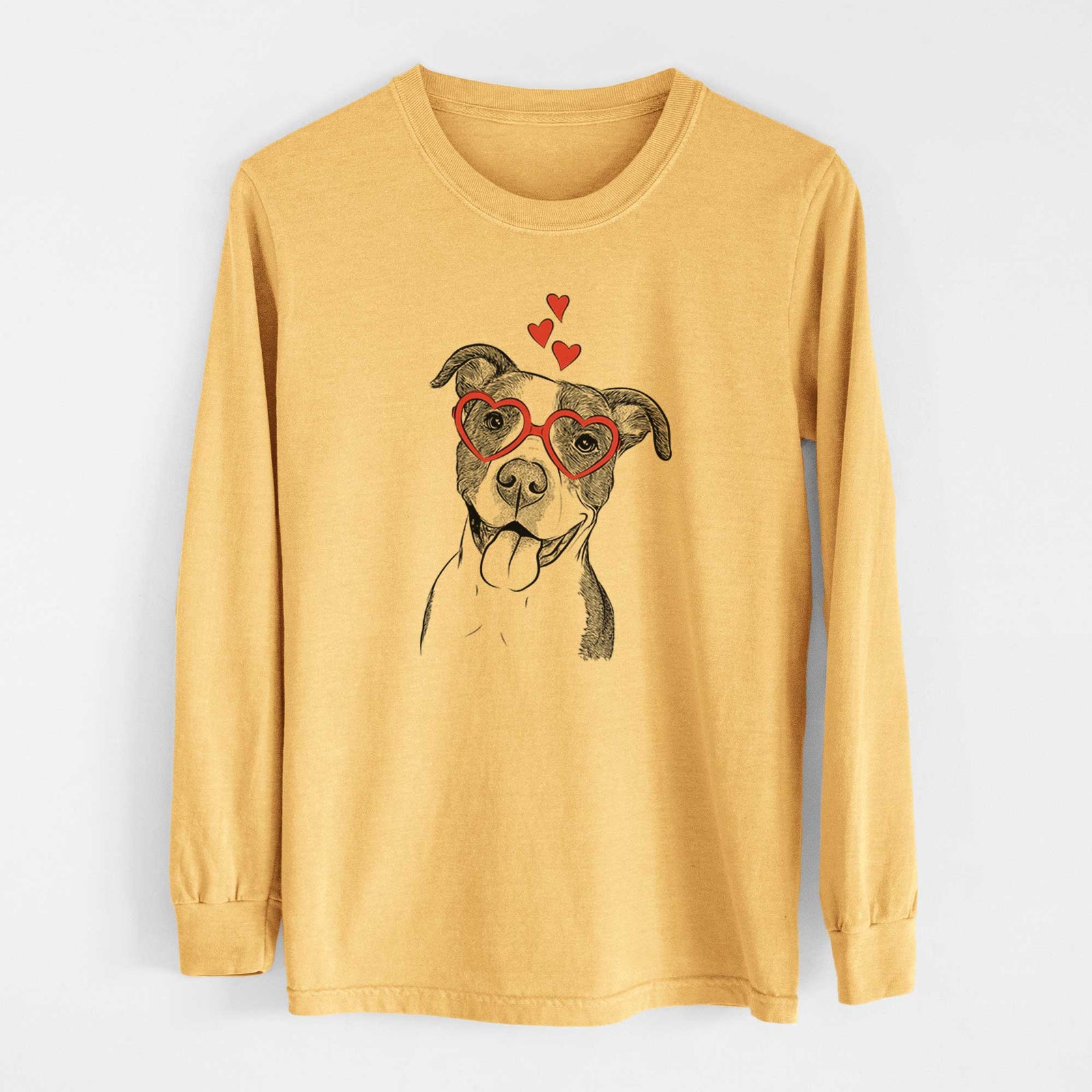 Valentine Jax the American Pitbull Terrier Mix - Heavyweight 100% Cotton Long Sleeve