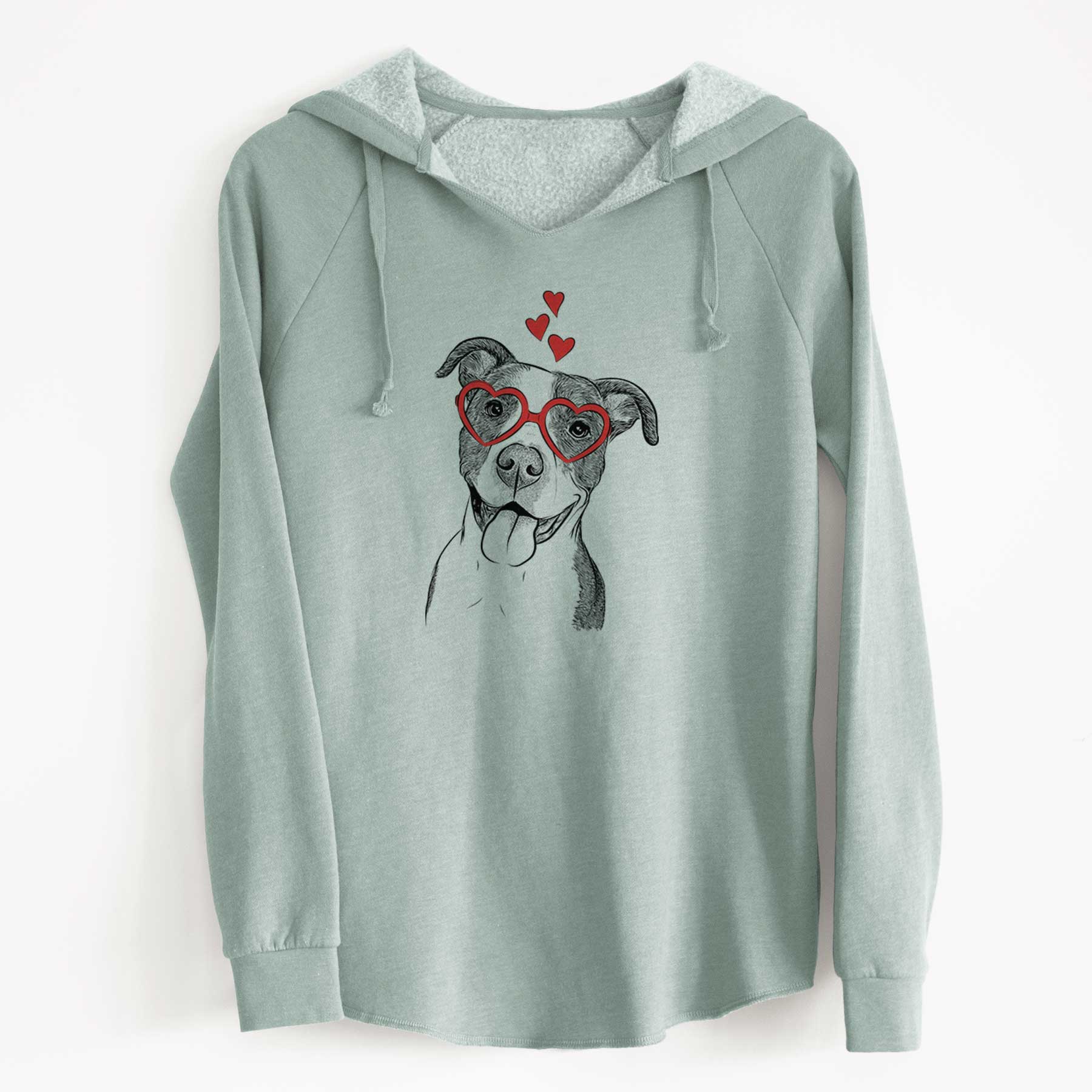 Valentine Jax the American Pitbull Terrier Mix - Cali Wave Hooded Sweatshirt