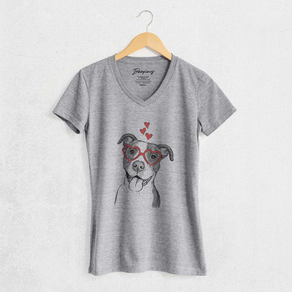Valentine Jax the American Pitbull Terrier Mix - Women's V-neck Shirt