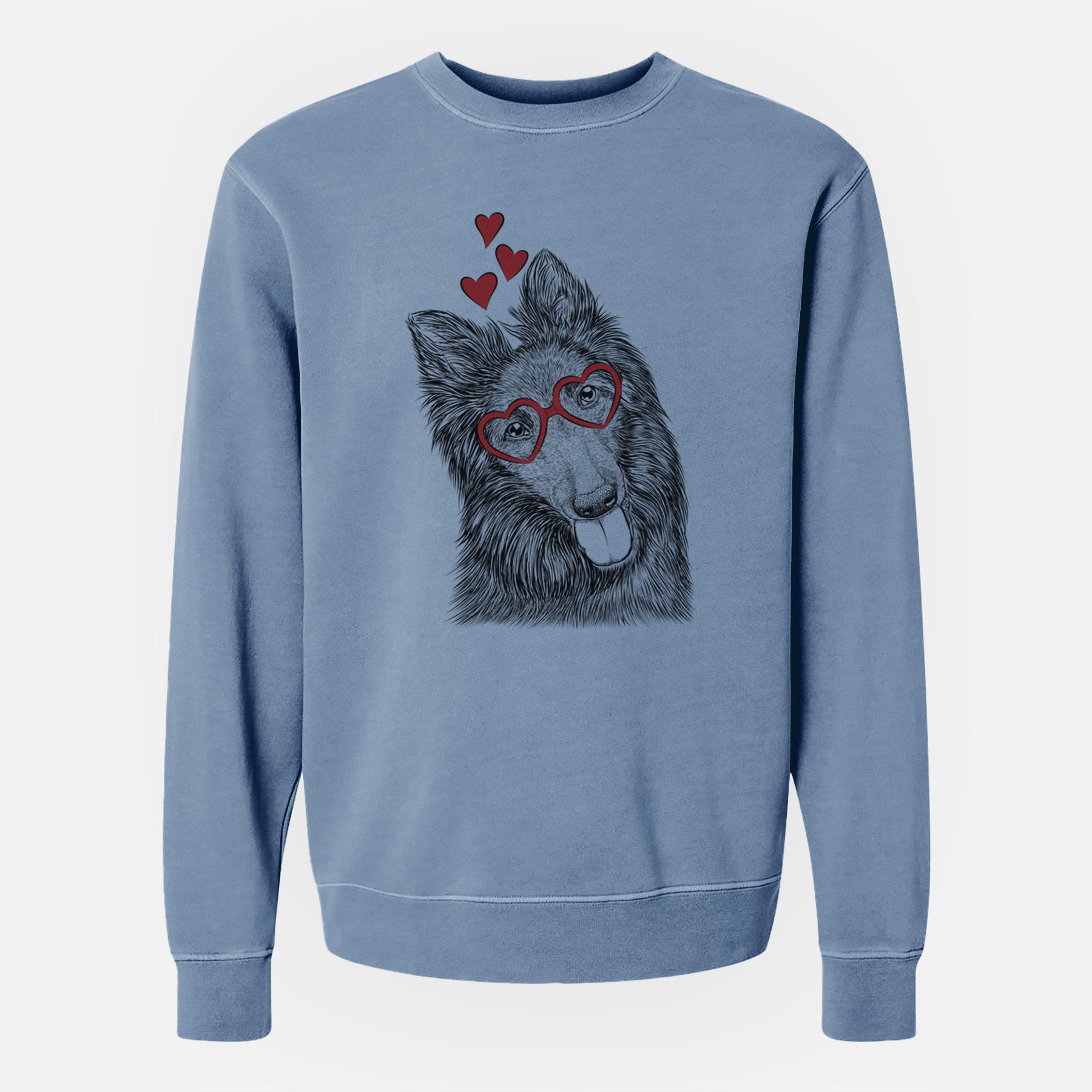 Valentine Jaxx the Belgian Tervuren - Unisex Pigment Dyed Crew Sweatshirt