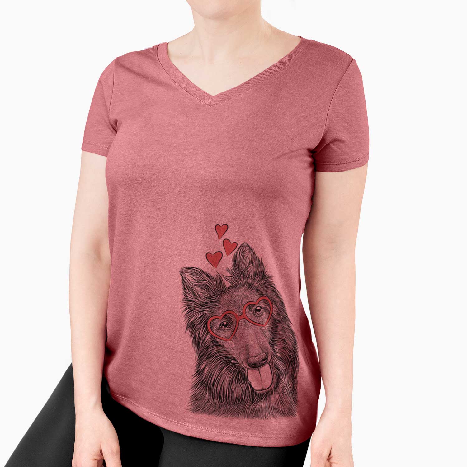 Valentine Jaxx the Belgian Tervuren - Women's V-neck Shirt