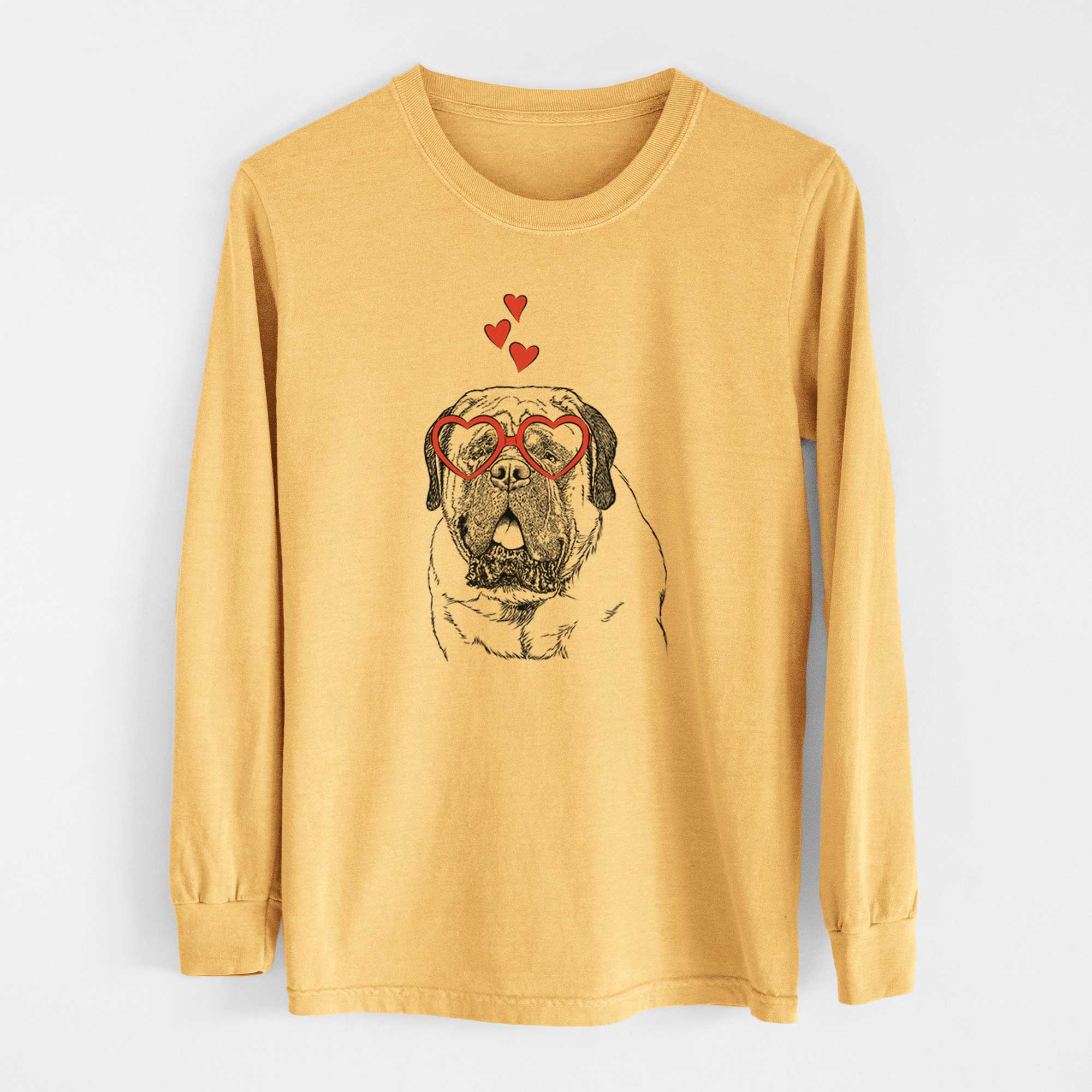 Valentine Jed the English Mastiff - Heavyweight 100% Cotton Long Sleeve