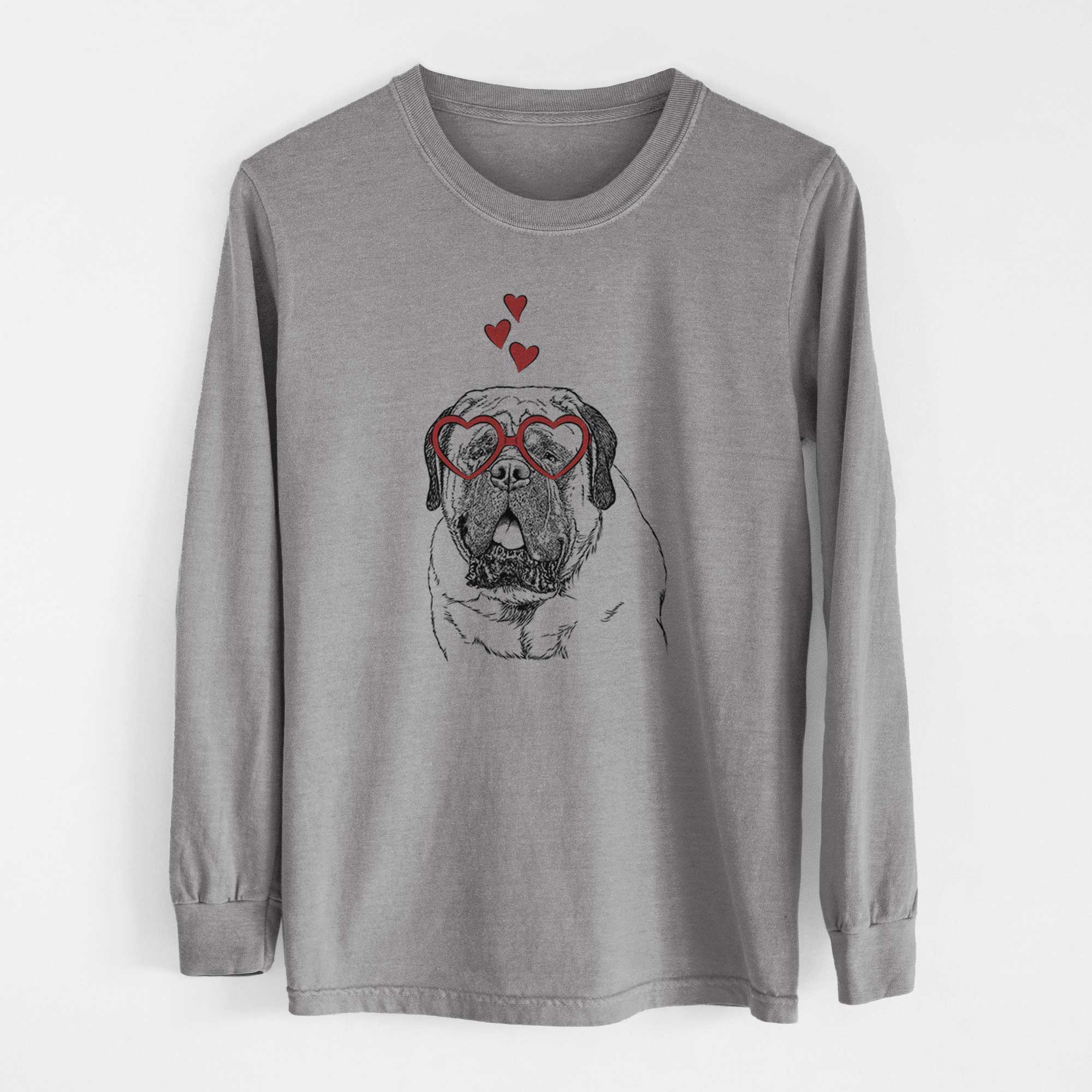 Valentine Jed the English Mastiff - Heavyweight 100% Cotton Long Sleeve